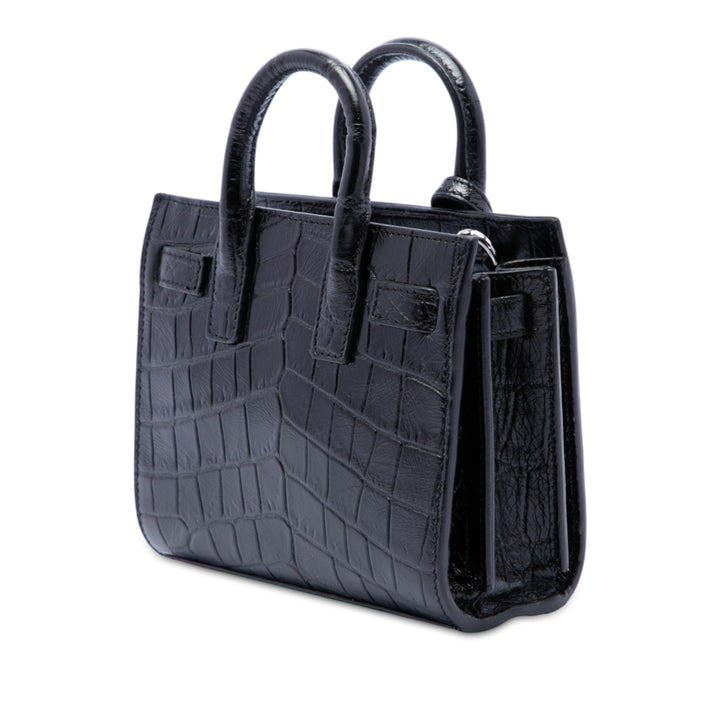 Croc embossé Sac De Jour Sac Toy Noir