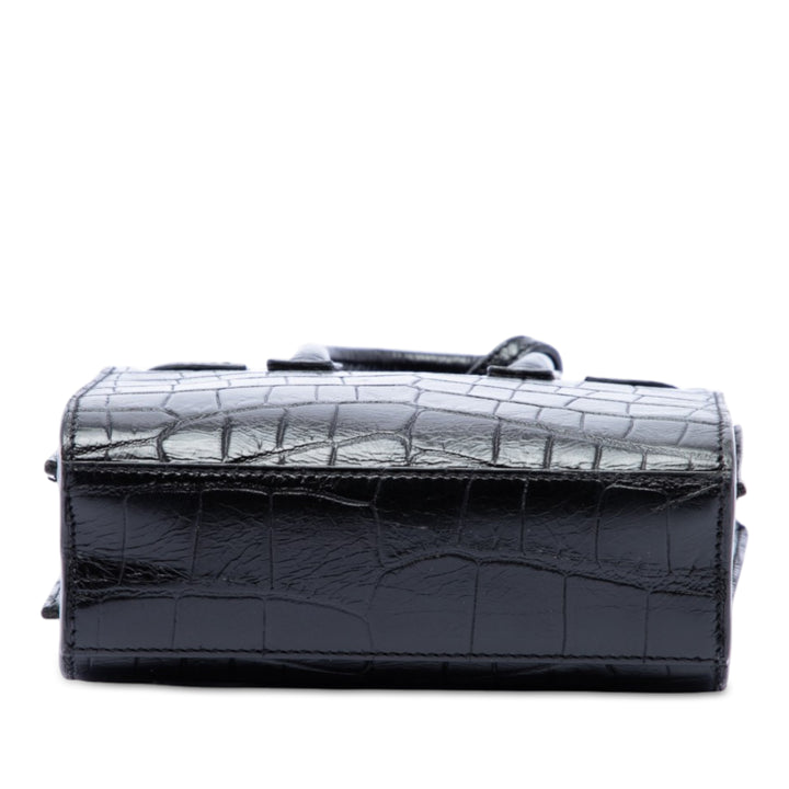 Croc embossé Sac De Jour Sac Toy Noir