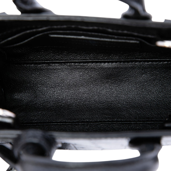 Croc embossé Sac De Jour Sac Toy Noir