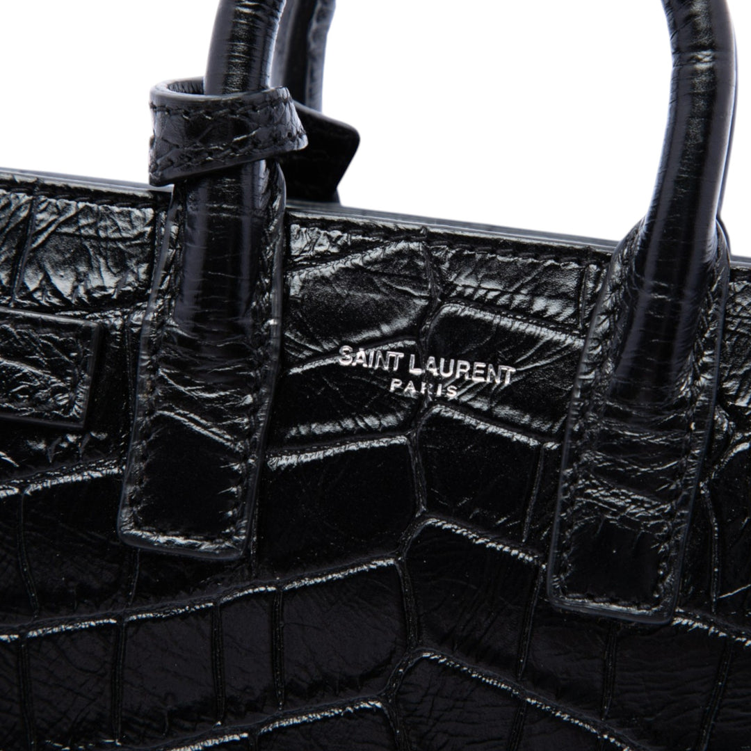 Croc embossé Sac De Jour Sac Toy Noir