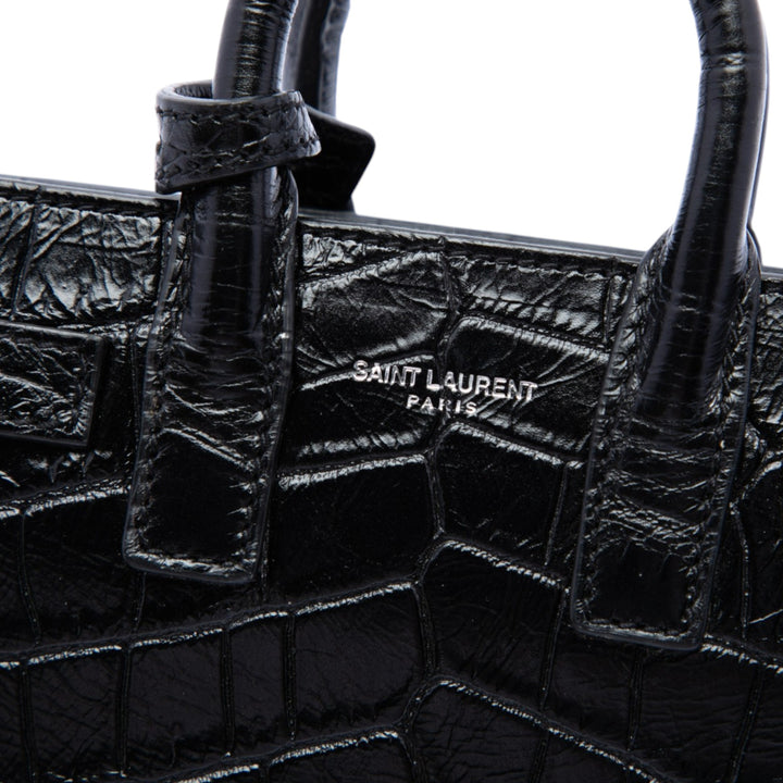 Croc embossé Sac De Jour Sac Toy Noir