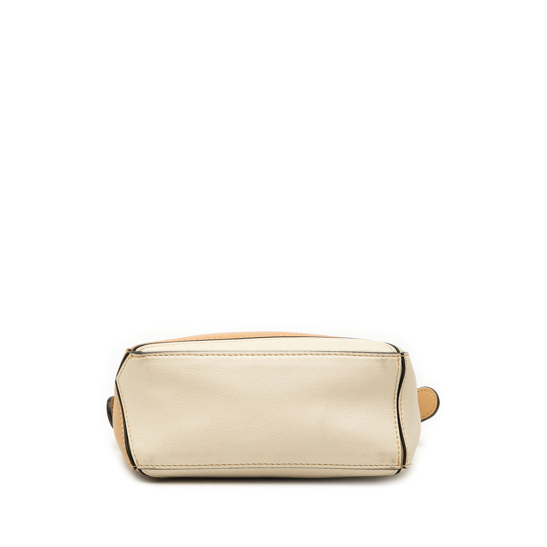 Bicolore Puzzle Sac Mini Cuir de veau Beige