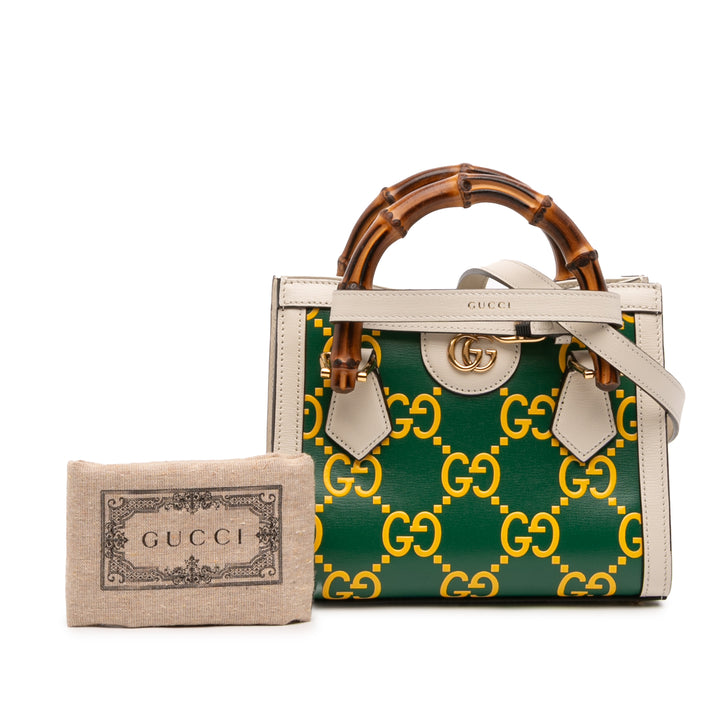GG Bamboo Diana Sac Mini Cuir de veau Vert