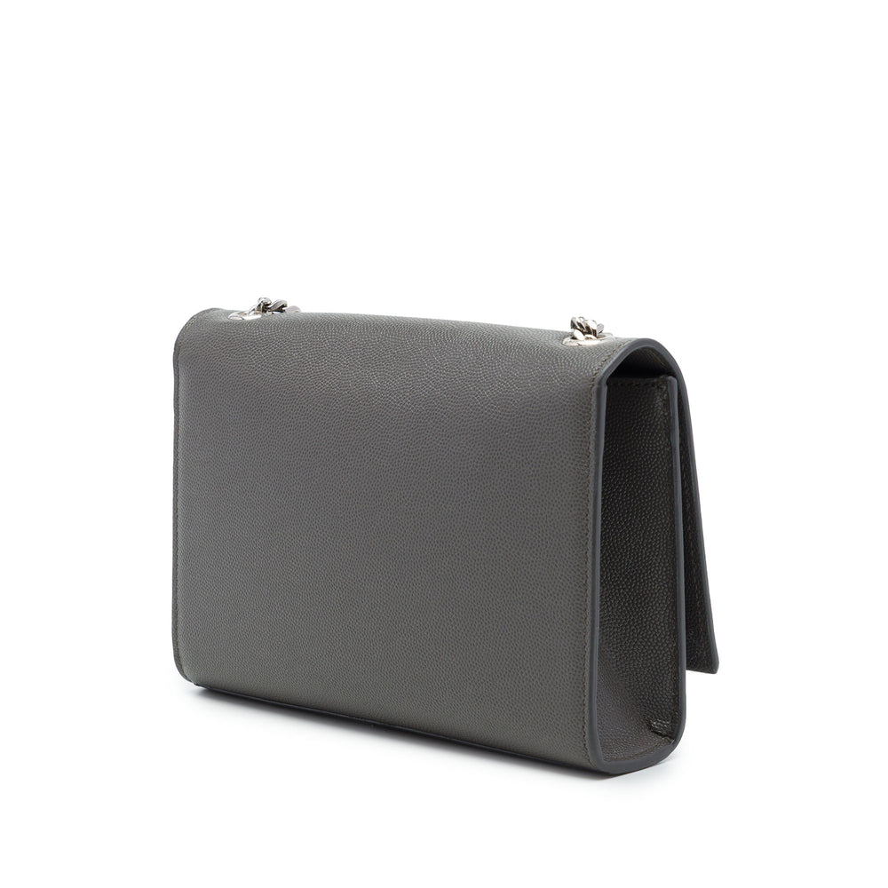 Saint Laurent Grain de Poudre Kate Pompon Sac Petit Monogram Gris – vue 2 – GABY PARIS