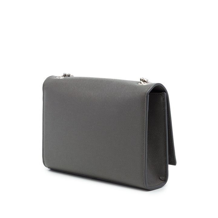 Saint Laurent Grain de Poudre Kate Pompon Sac Petit Monogram Gris – vue 2 – GABY PARIS