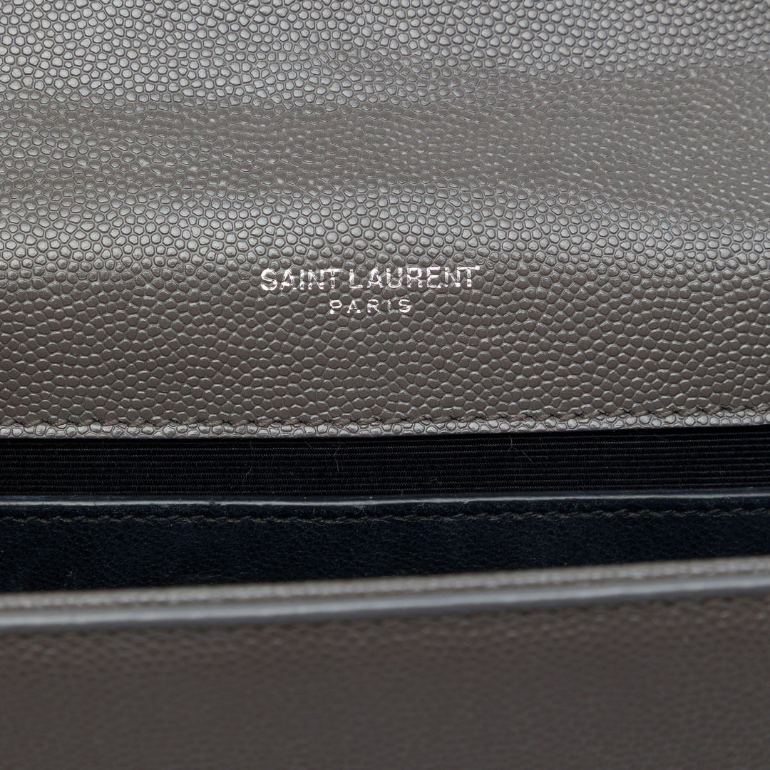 Saint Laurent Grain de Poudre Kate Pompon Sac Petit Monogram Gris – vue 5 – GABY PARIS