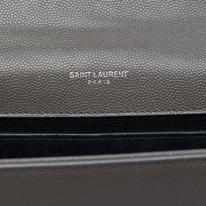 Saint Laurent Grain de Poudre Kate Pompon Sac Petit Monogram Gris – vue 5 – GABY PARIS