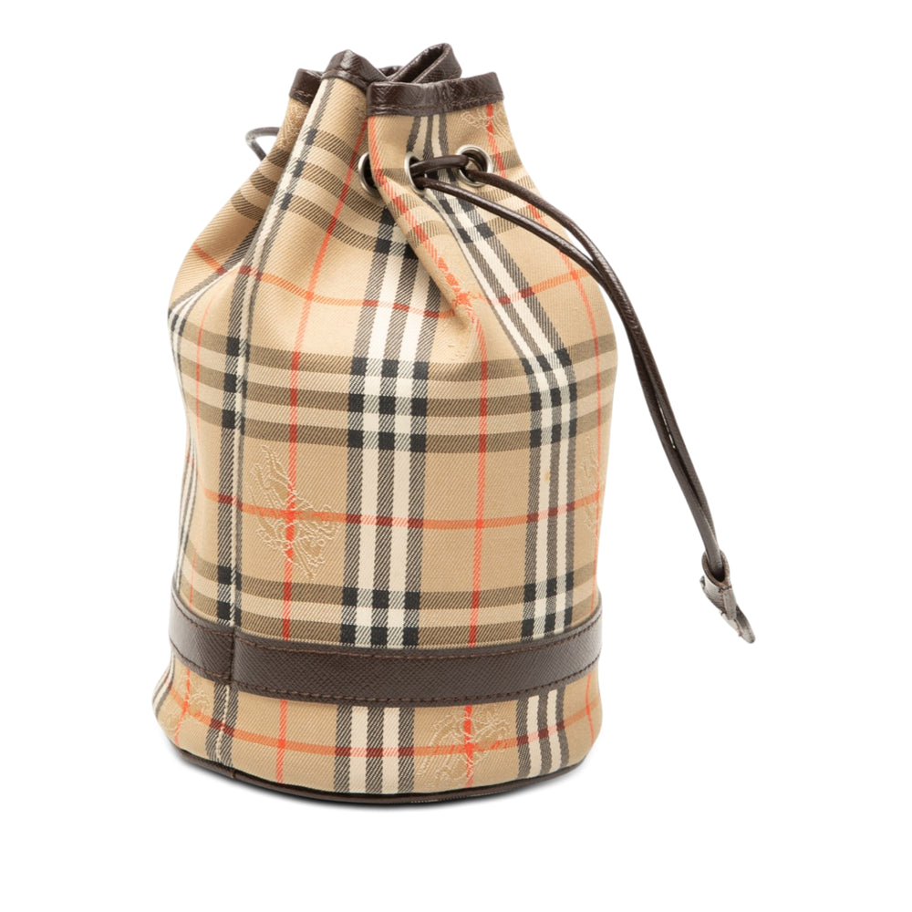 Burberry Pochette Haymarket Check Cordon Beige – vue 2 – GABY PARIS