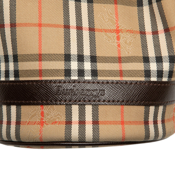 Burberry Pochette Haymarket Check Cordon Beige – vue 5 – GABY PARIS