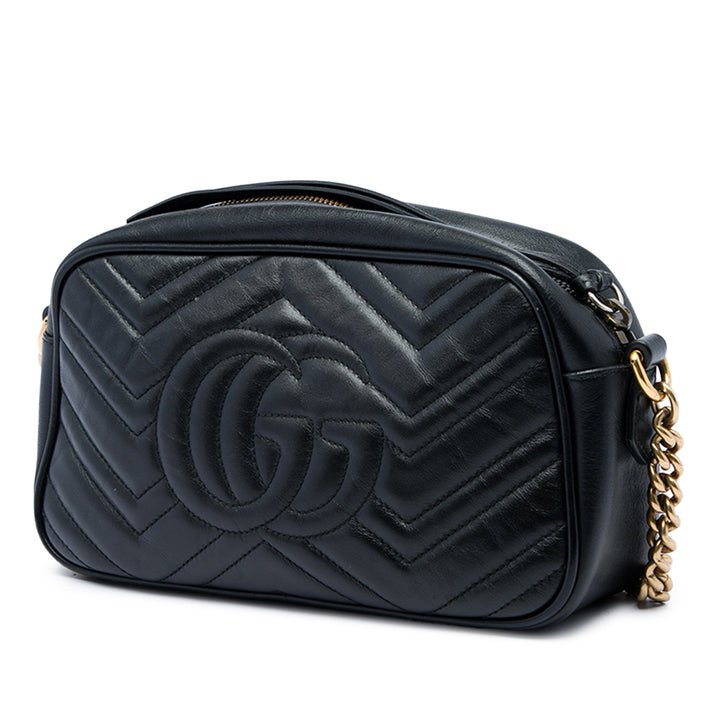 Gucci Sac bandoulière GG Marmont Matelasse Petit Cuir de veau Noir – vue 2 – GABY PARIS