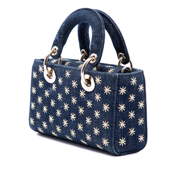 Dior Star brodé Lady D Joy Micro Jean Bleu – vue 2 – GABY PARIS
