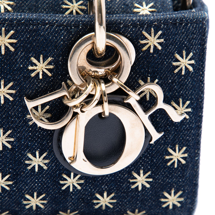 Dior Star brodé Lady D Joy Micro Jean Bleu – vue 5 – GABY PARIS