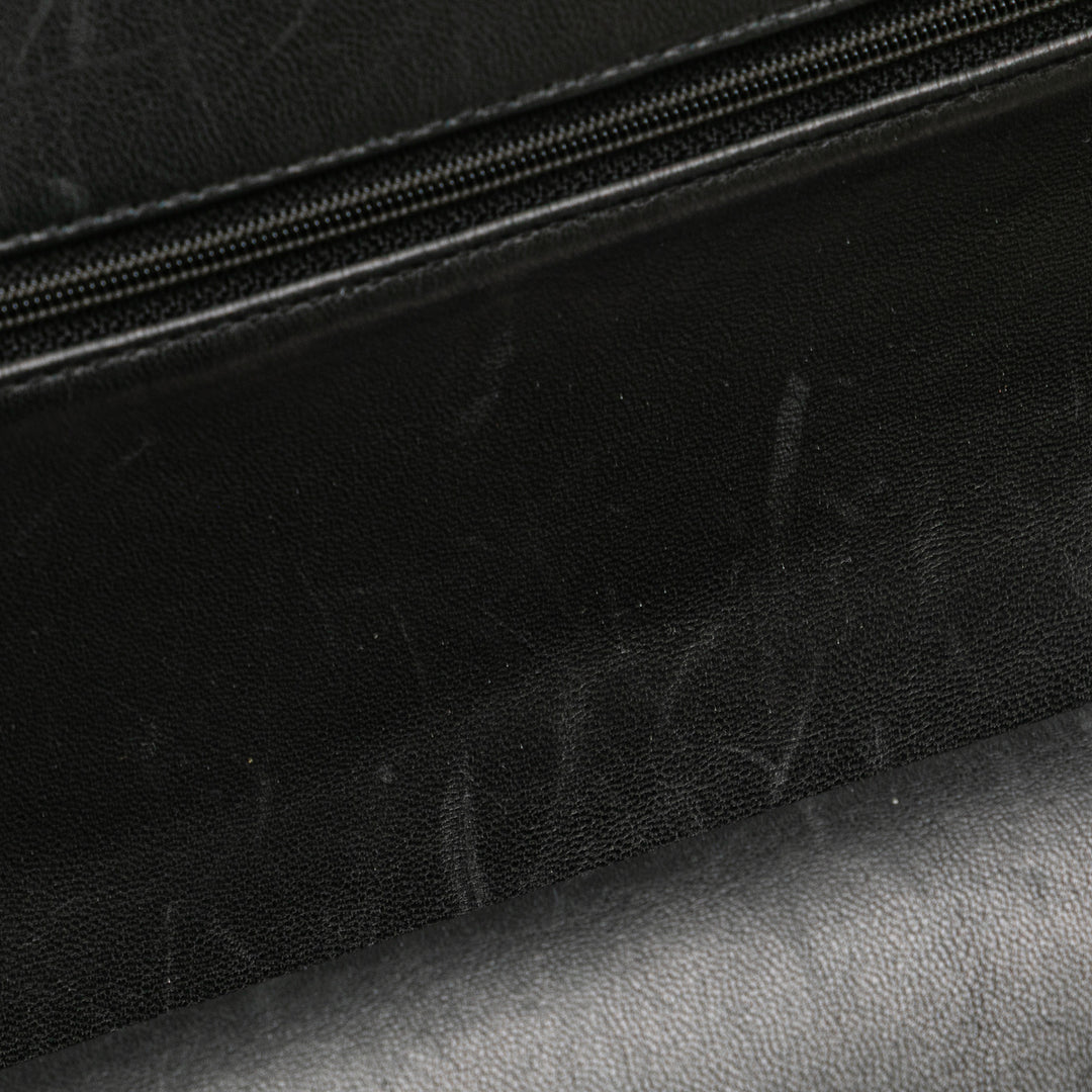 Medium Classic Lambskin Double Flap Black - Gaby Paris