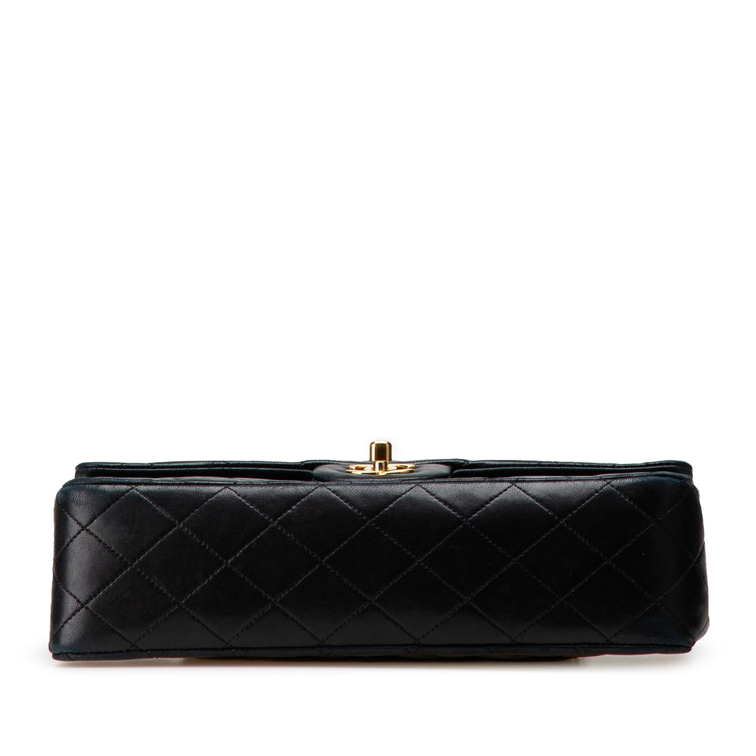 Medium Classic Lambskin Double Flap Black - Gaby Paris