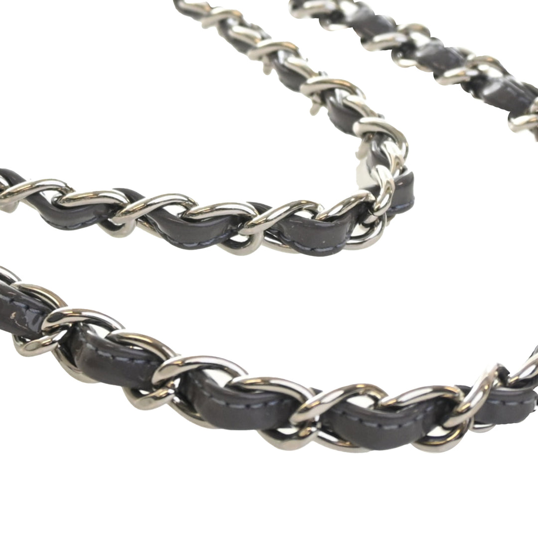 Chanel Jumbo Classic Striped Cuir verni Double rabat