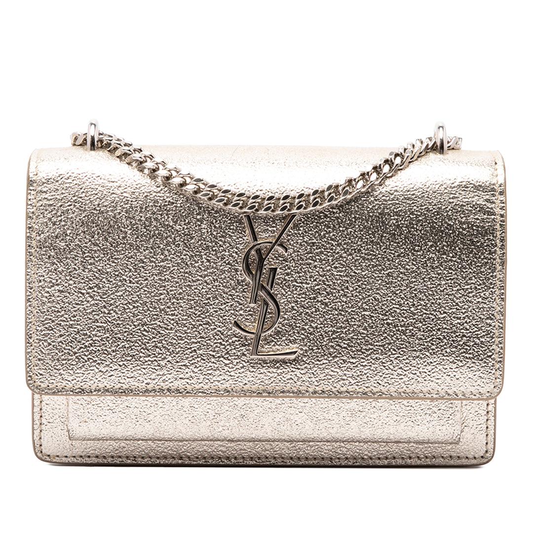 Métallisé Sunset Wallet on Chain Mini Cuir de veau Doré