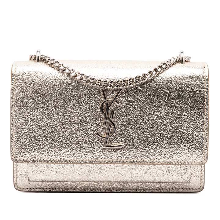 Métallisé Sunset Wallet on Chain Mini Cuir de veau Doré