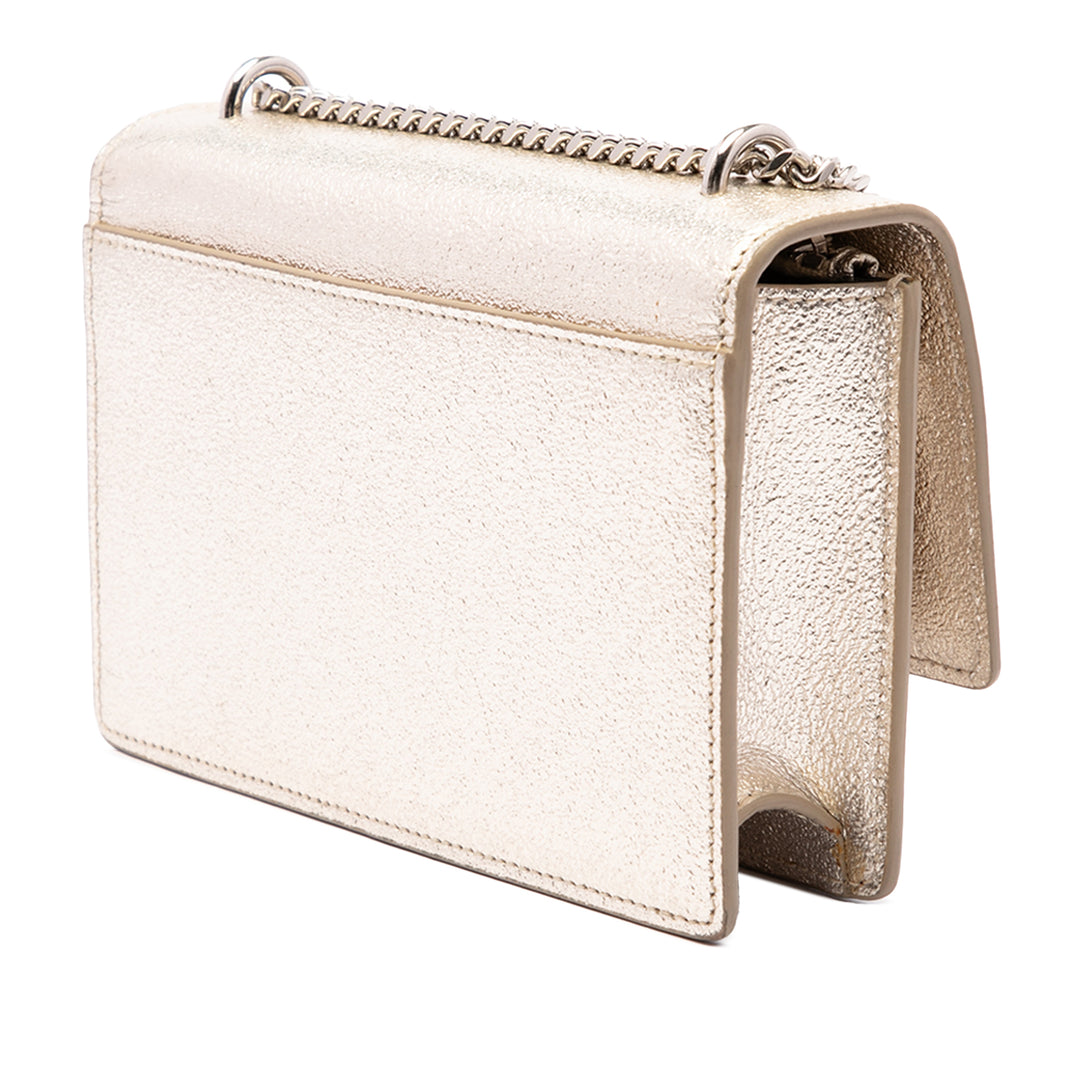 Métallisé Sunset Wallet on Chain Mini Cuir de veau Doré