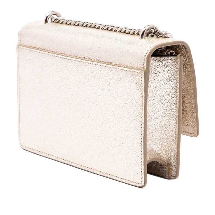 Métallisé Sunset Wallet on Chain Mini Cuir de veau Doré
