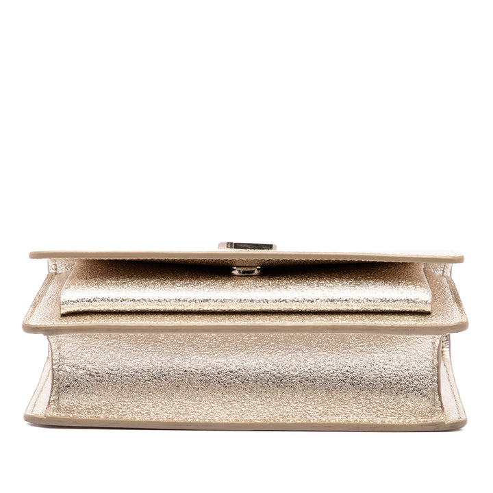 Métallisé Sunset Wallet on Chain Mini Cuir de veau Doré