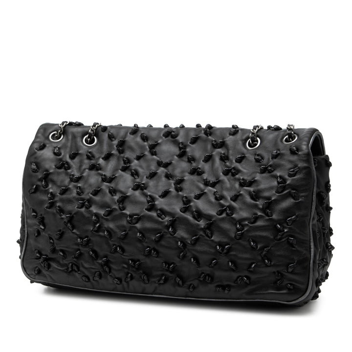 CC Chic Knot à rabat Cuir d'agneau Noir