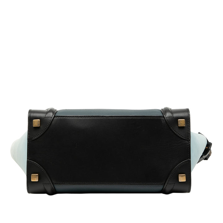 Celine Micro Tricolor Nubuck et Drummed Cuir de veau Luggage Cabas