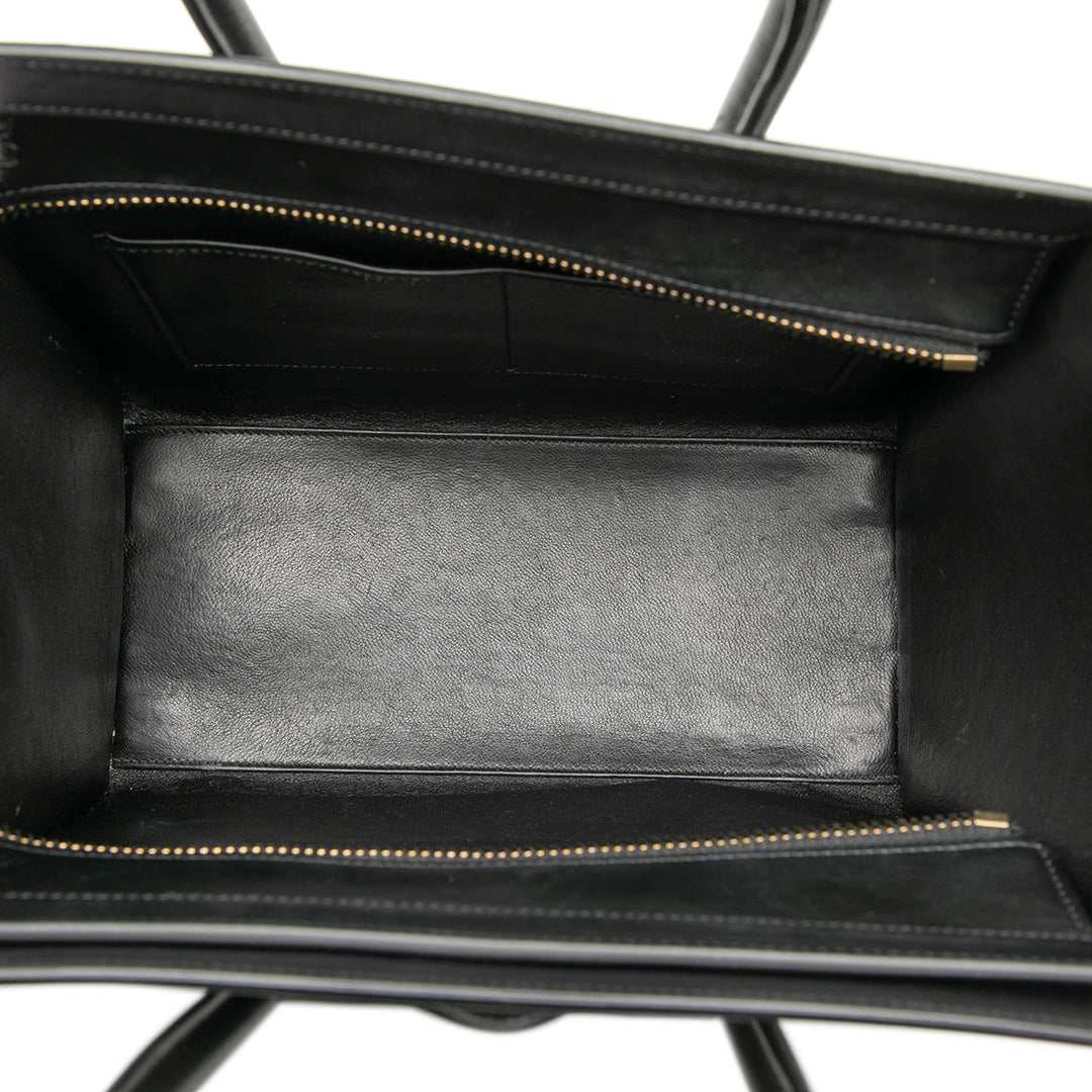 Celine Micro Tricolor Nubuck et Drummed Cuir de veau Luggage Cabas