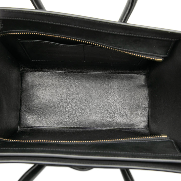 Celine Micro Tricolor Nubuck et Drummed Cuir de veau Luggage Cabas