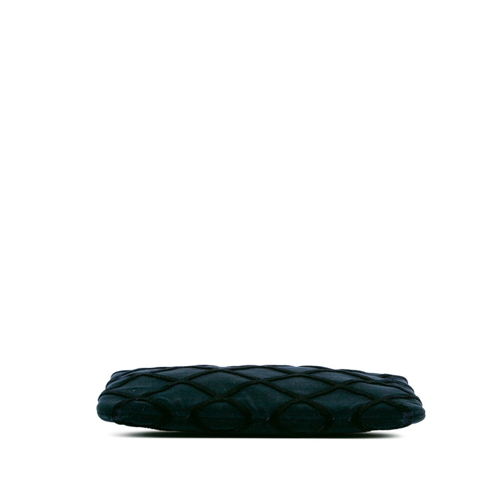 Medium CC Quilted Velvet O Case Clutch Blue - Gaby Paris
