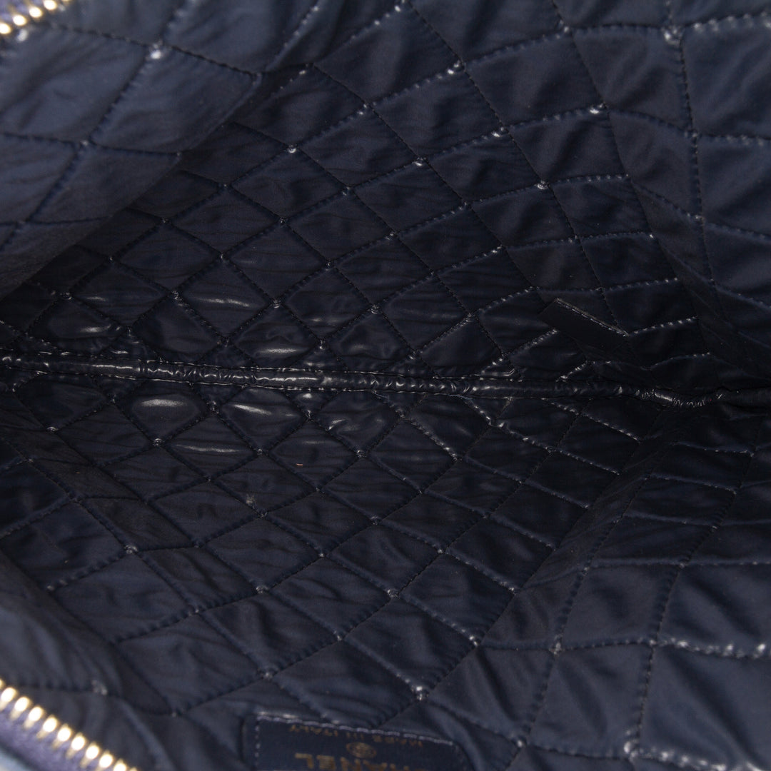 Medium CC Quilted Velvet O Case Clutch Blue - Gaby Paris