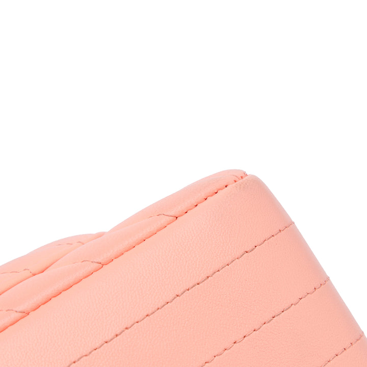 Mini Rectangular Classic Chevron Lambskin Single Flap Pink - Gaby Paris