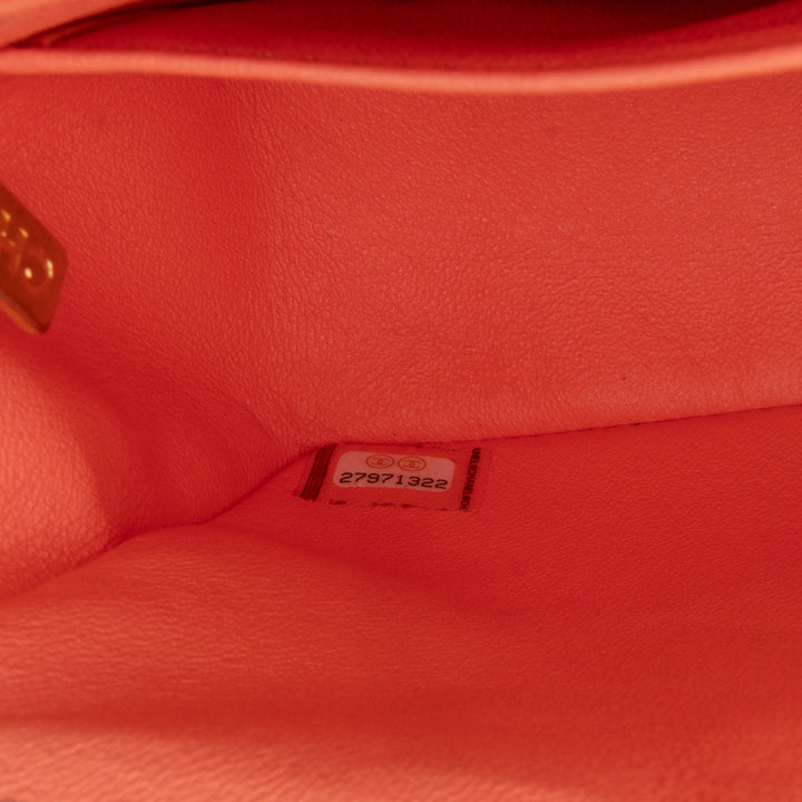 Mini Rectangular Classic Chevron Lambskin Single Flap Pink - Gaby Paris