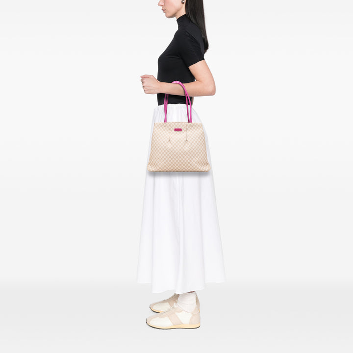 Macadam Canvas Clasp Tote Brown - Gaby Paris