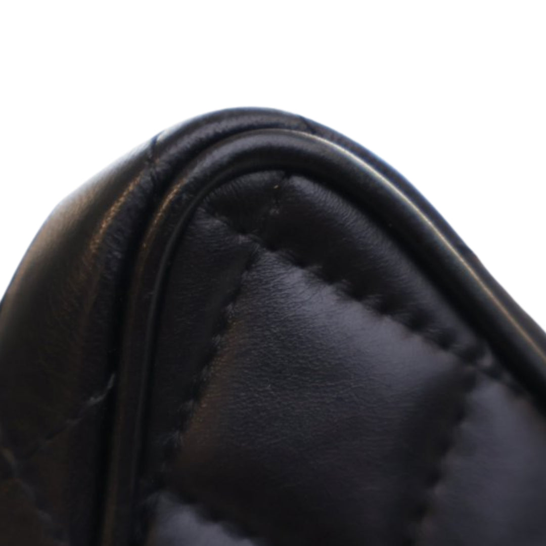 Matelassé Walk Of Fame Star Sac Cuir d'agneau Noir