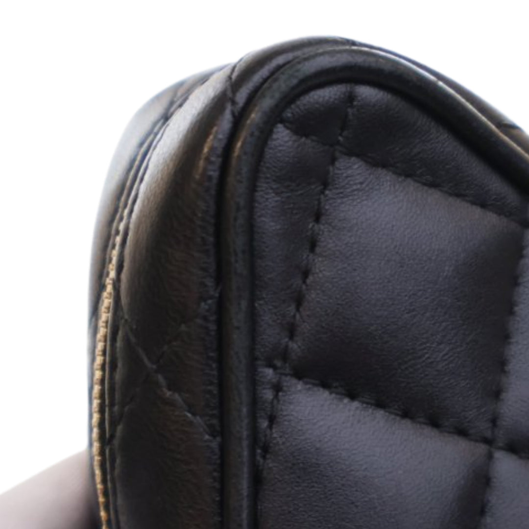 Matelassé Walk Of Fame Star Sac Cuir d'agneau Noir