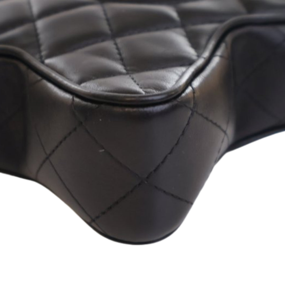 Matelassé Walk Of Fame Star Sac Cuir d'agneau Noir