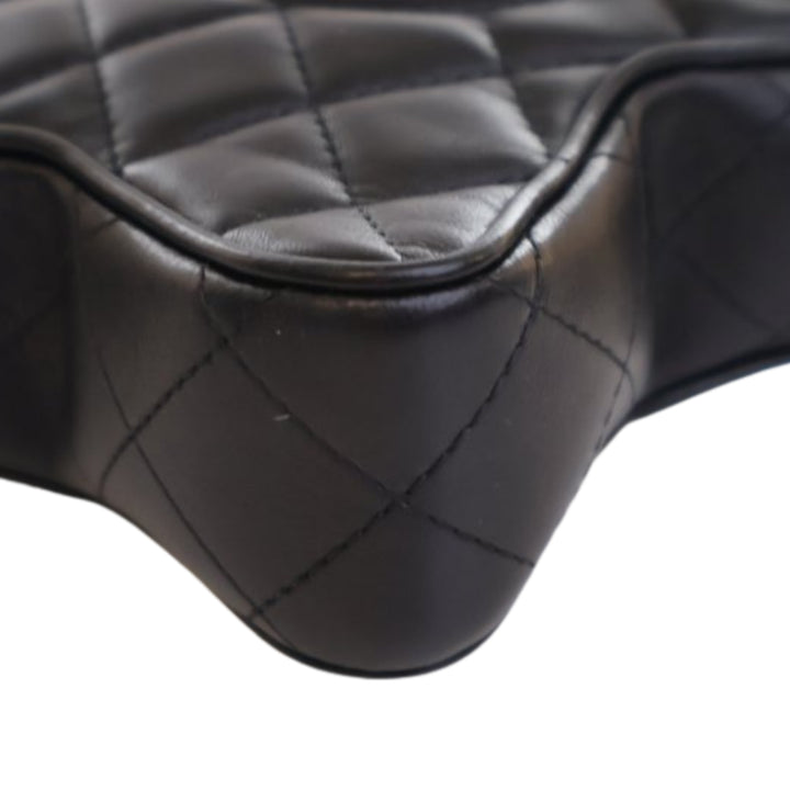 Matelassé Walk Of Fame Star Sac Cuir d'agneau Noir