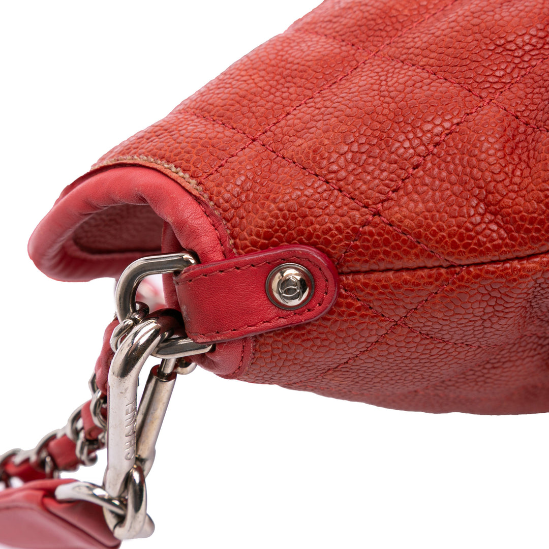 Quilted Caviar French Riviera Hobo Red - Gaby Paris