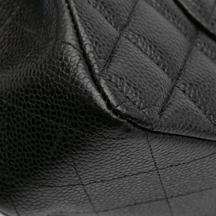 Medium Classic Caviar Double Flap Black - Gaby Paris