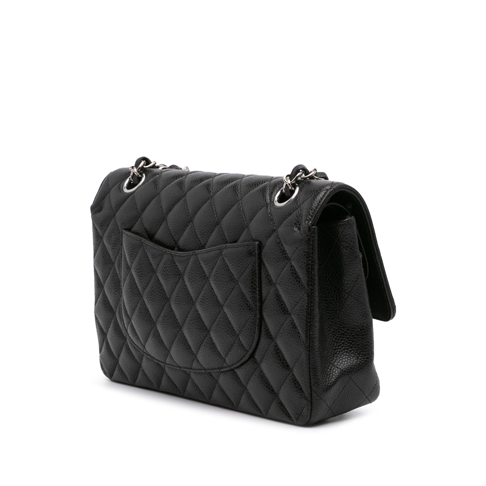 Medium Classic Caviar Double Flap Black - Gaby Paris