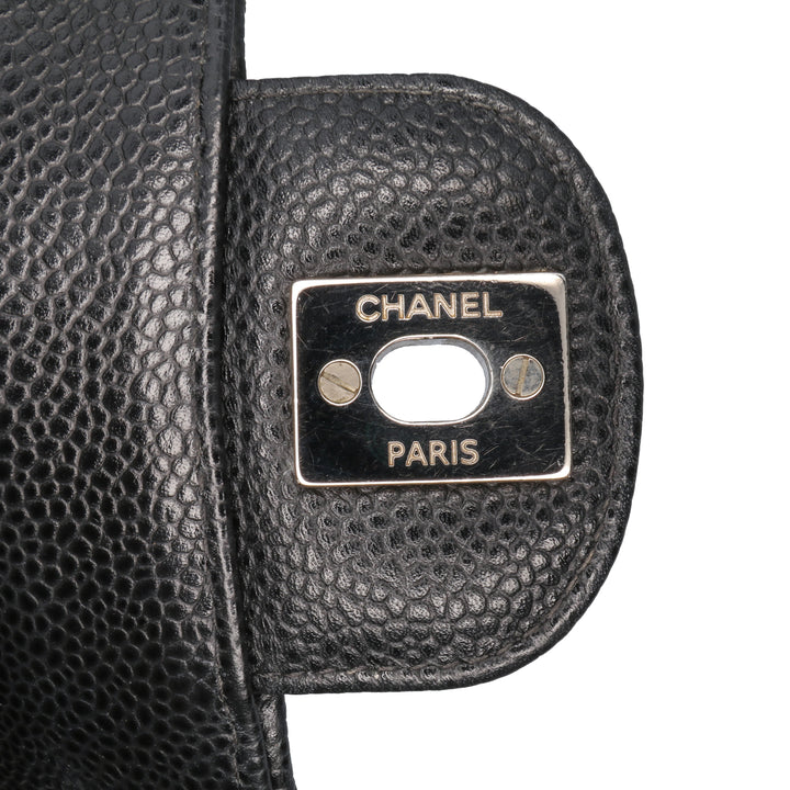 Medium Classic Caviar Double Flap Black - Gaby Paris