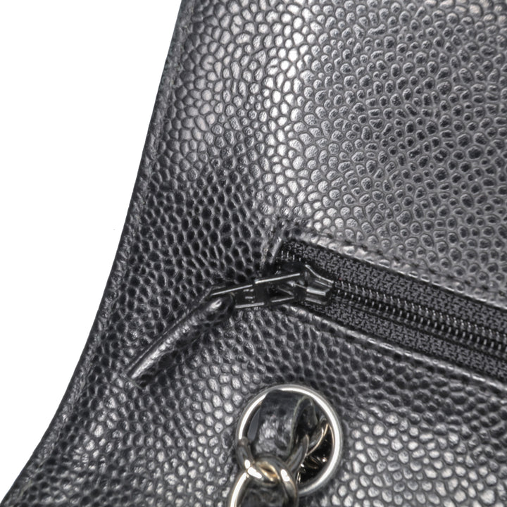 Medium Classic Caviar Double Flap Black - Gaby Paris