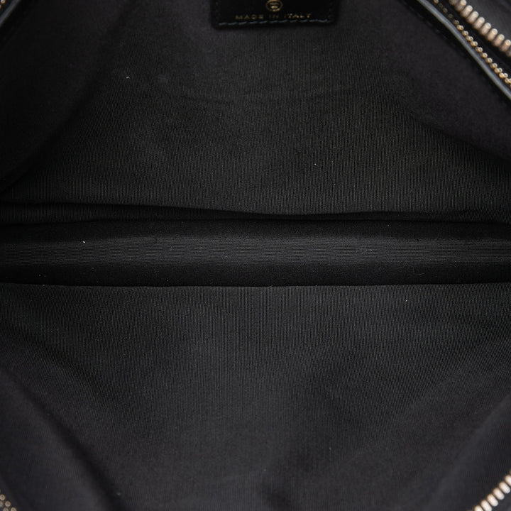 Chanel Matelassé PVC Logo Wristlet Pochette Grand Tweed Noir