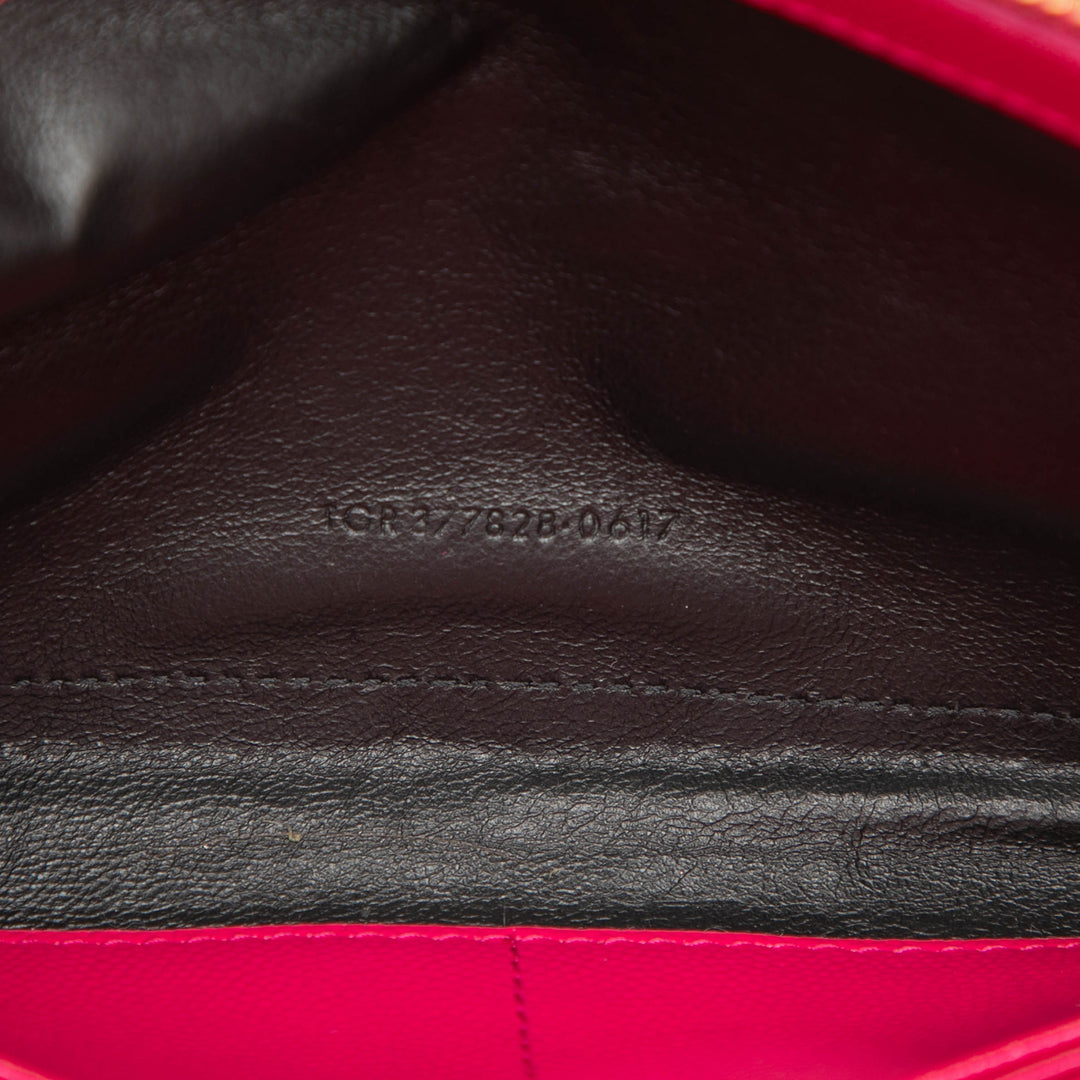 Saint Laurent Grain De Poudre Chevron Monogram Envelope Chain Portefeuille