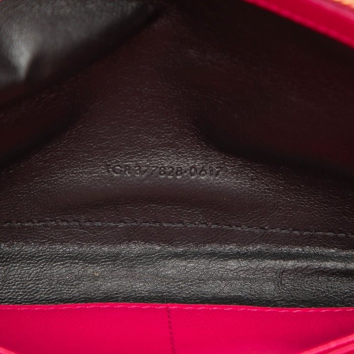 Saint Laurent Grain De Poudre Chevron Monogram Envelope Chain Portefeuille