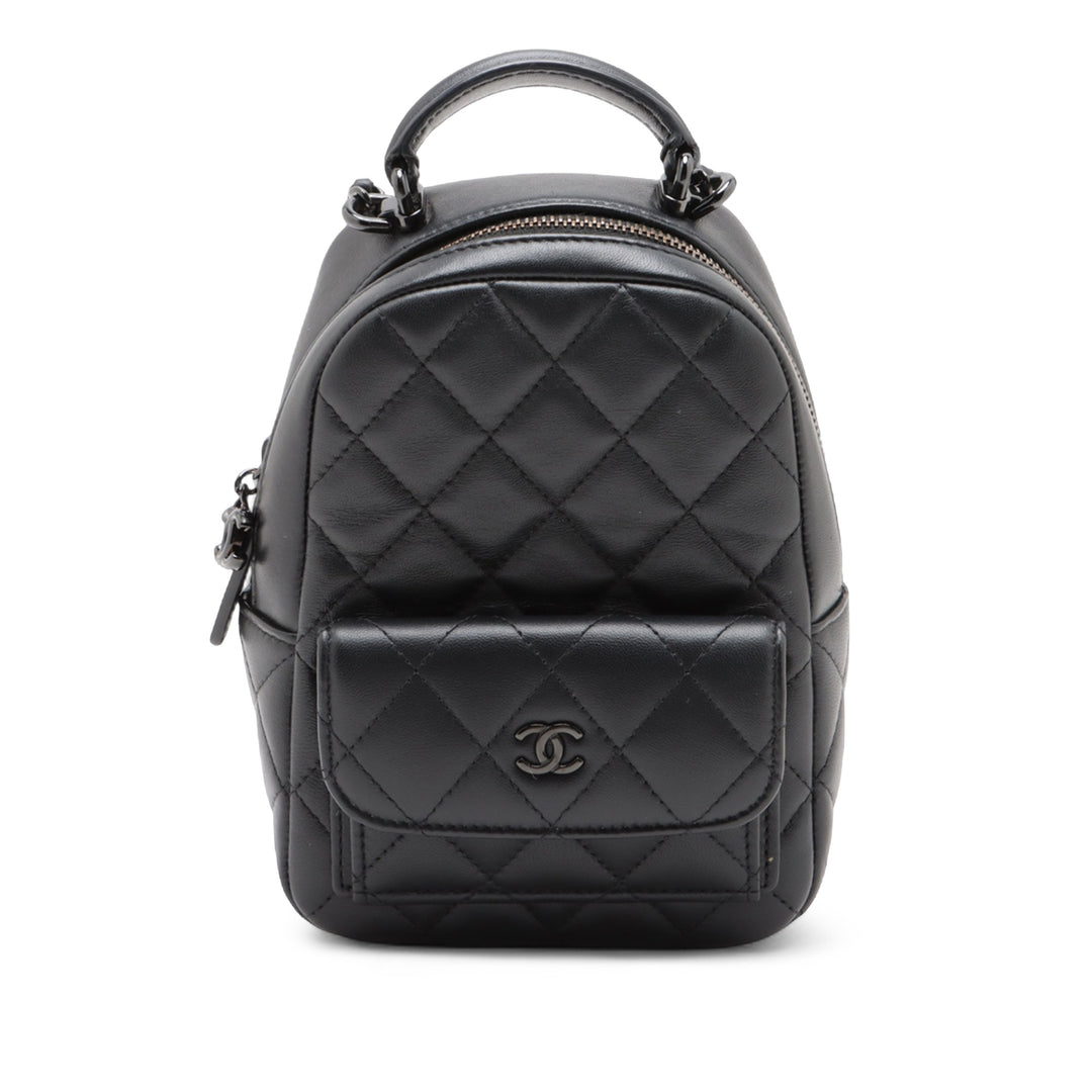 Chanel CC Matelassé Cuir d’agneau Sac à dos