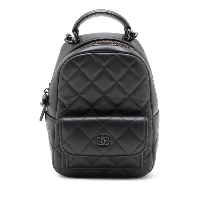 Chanel CC Matelassé Cuir d’agneau Sac à dos