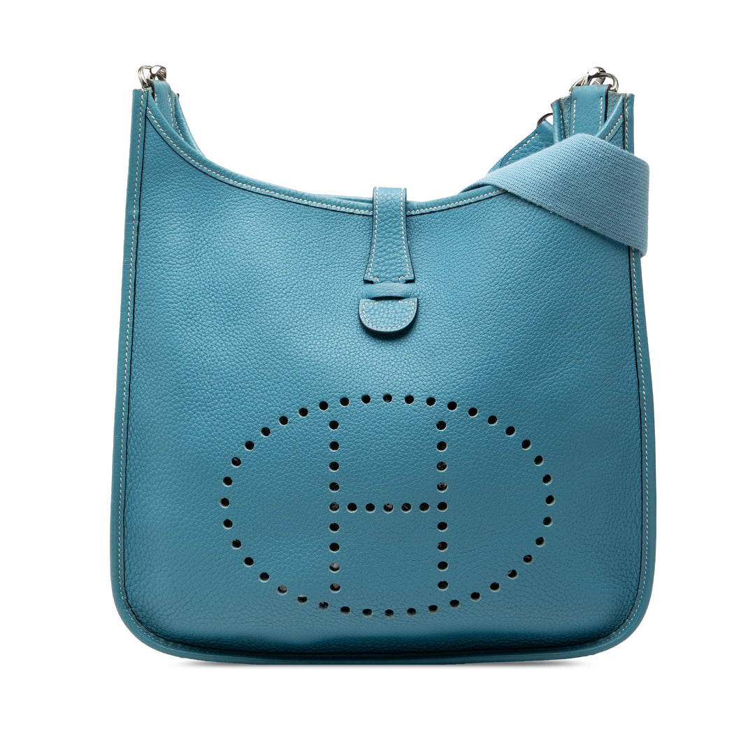 Hermès Sac bandoulière Evelyne Clémence GM Bleu – vue principale – GABY PARIS