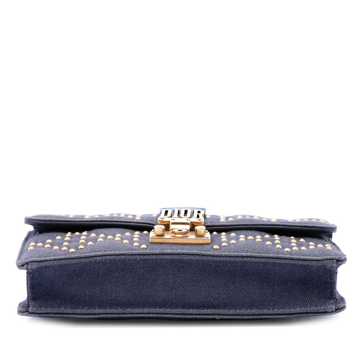 Dior Jean Cannage clouté DiorAddict Wallet on Chain