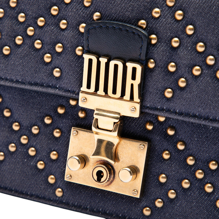 Dior Jean Cannage clouté DiorAddict Wallet on Chain